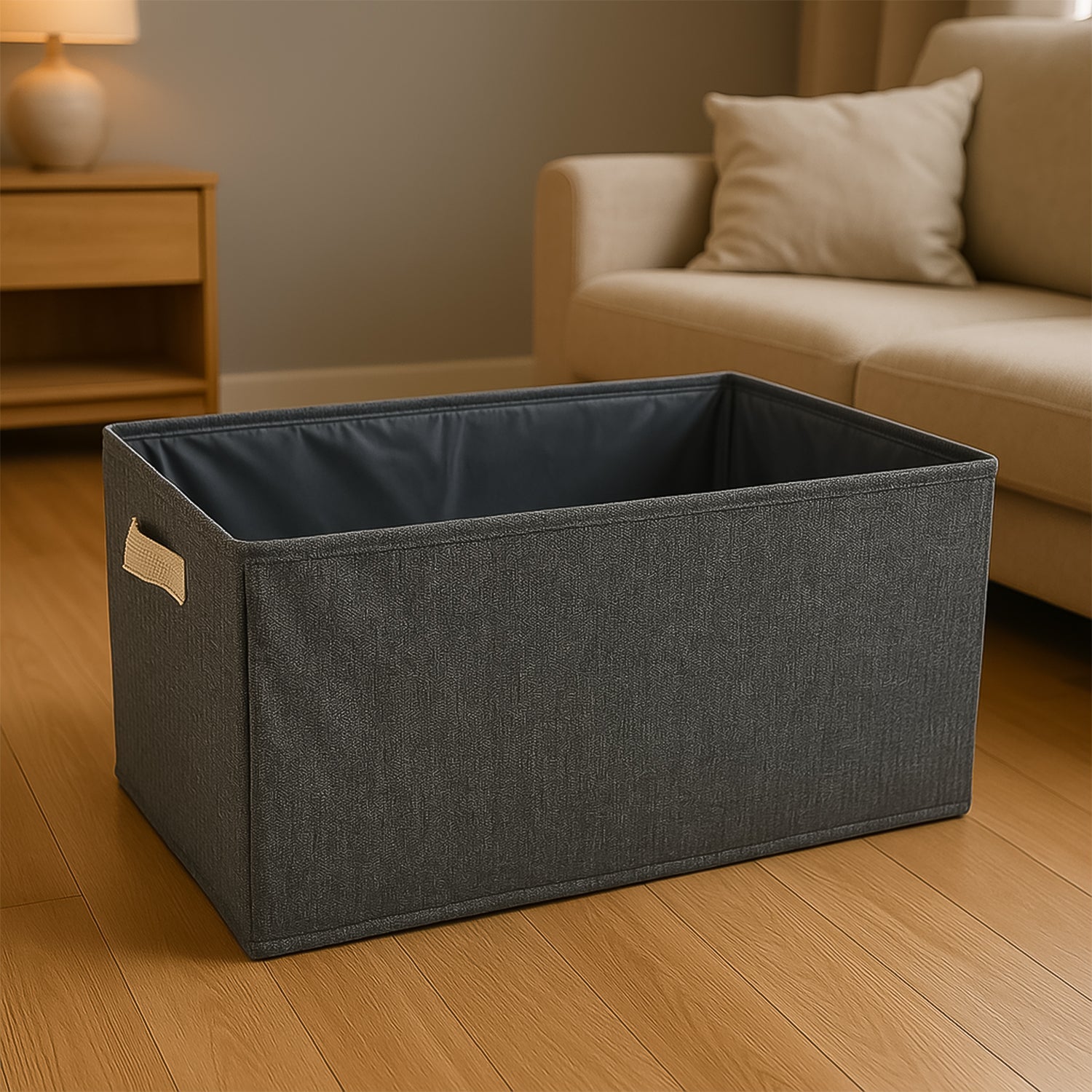 FOLDABLE CLOTH STORAGE BOX WITH HANDLES (47×28 CM) FOLDABLE CLOTH STORAGE BOX WITH HANDLES (47×28 CM)